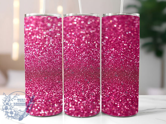 Pink Sparkle Glitter Tumbler, Glitter Seamless Pattern, Sparkle Pink Design, Glam Glitter Art, Shiny Pink Aesthetic, 20oz Tumbler, Sublimation Design Sublimation ToriDesigns 