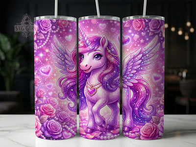 Pink Sparkly Unicorn 20oz Tumbler, Pink Sparkly Unicorn, 20oz Tumbler Wrap, Sublimation Design, Cute Fantasy Art, Digital Download, Tumbler PNG, Sparkly Unicorn Wrap Sublimation SvggirlplusArt 
