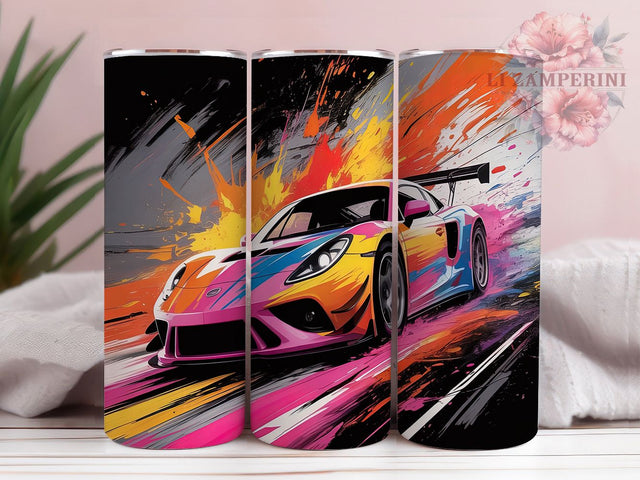 Pink Speed Lady Racer Tumbler, Pink Car Lover, Female Driver Cup, Race Girl Present, Feminine Auto Design, Pink Speed Tumbler, Lady Racer Gift Sublimation Li Zamperini 