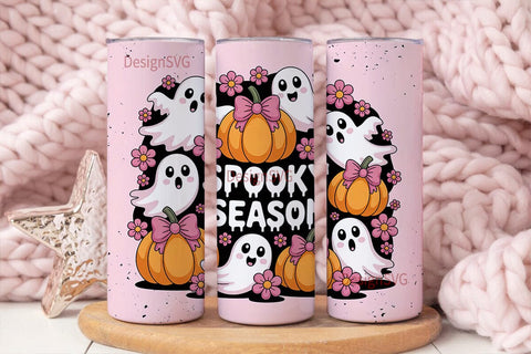 Pink Spooky Season 20oz Tumbler Wrap Sublimation DesignSVG 