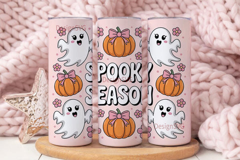 Pink Spooky Season 20oz Tumbler Wrap Sublimation DesignSVG 
