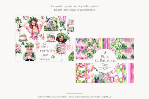 Pink St. Patrick’s Day Clipart | Irish PNG Bundle SVG GlamArtZhanna 