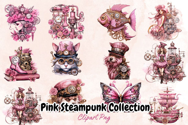 Pink Steampunk Collection Sublimation Bundle Sublimation Designangry 