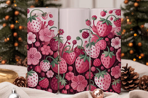 Pink Strawberry Dream 20oz Tumbler Wrap Sublimation DesignSVG 