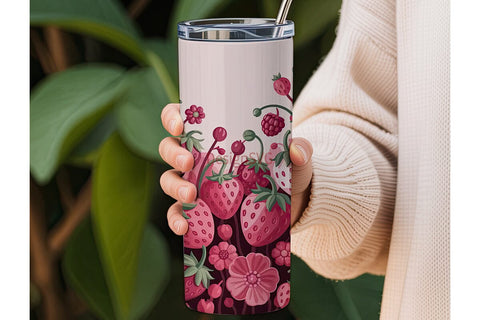 Pink Strawberry Dream 20oz Tumbler Wrap Sublimation DesignSVG 
