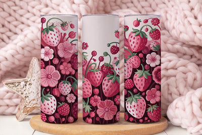 Pink Strawberry Dream 20oz Tumbler Wrap Sublimation DesignSVG 