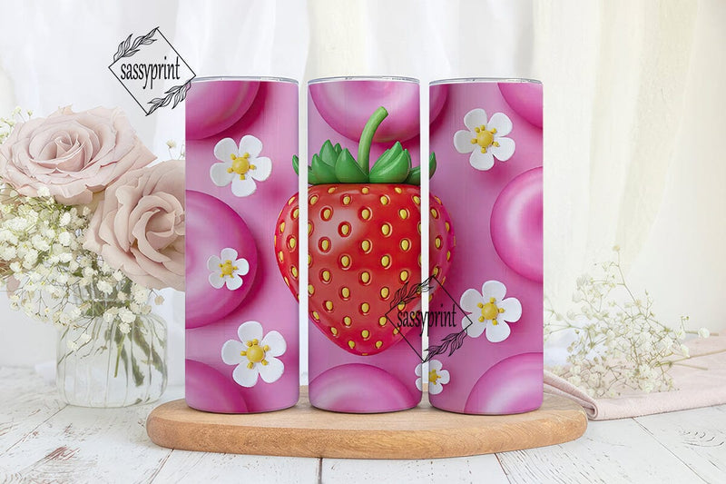 Pink Strawberry Slime 20oz Tumbler Wrap Sublimation sassyprint 