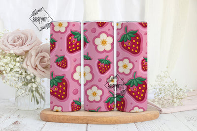 Pink Strawberry Slime 20oz Tumbler Wrap Sublimation sassyprint 