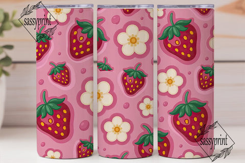 Pink Strawberry Slime 20oz Tumbler Wrap Sublimation sassyprint 