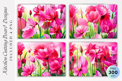 Pink Summer Glass Cutting Board PNG Design Sublimation Regulrcrative 