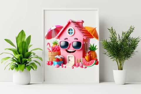 Pink Summer Home Sublimation Clipart Bundle Sublimation SVGArt 