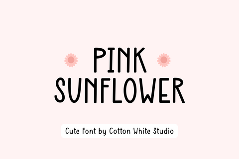 Pink Sunflower Font Cotton White Studio 