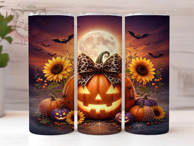 Pink Sunflower Pumpkin Fall Tumbler, Sunflower Wrap Design, Pink Halloween Sublimation, Autumn Aesthetic PNG, Rustic Farmhouse Style, 20oz Tumbler Design, Girly Fall Vibes Sublimation Lara' s Designs 
