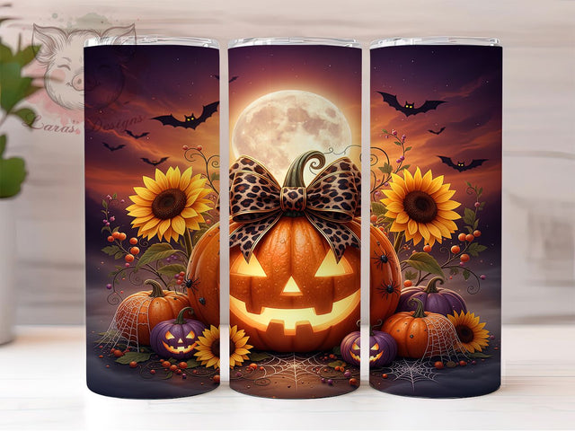 Pink Sunflower Pumpkin Fall Tumbler, Sunflower Wrap Design, Pink Halloween Sublimation, Autumn Aesthetic PNG, Rustic Farmhouse Style, 20oz Tumbler Design, Girly Fall Vibes Sublimation Lara' s Designs 