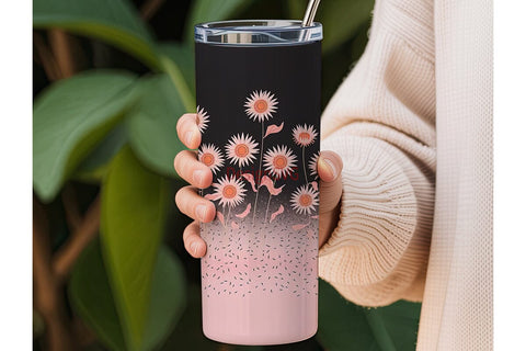 Pink Sunflower Seeds 20oz Tumbler Design Sublimation DesignSVG 