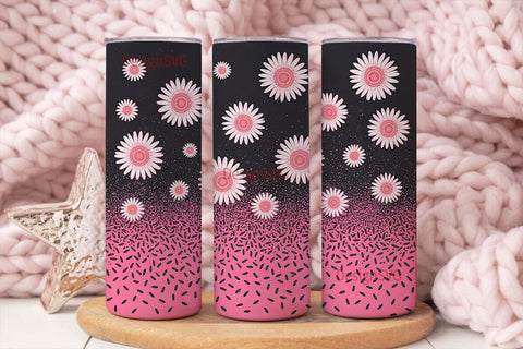 Pink Sunflower Seeds 20oz Tumbler Design Sublimation DesignSVG 