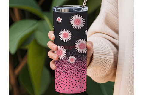 Pink Sunflower Seeds 20oz Tumbler Design Sublimation DesignSVG 