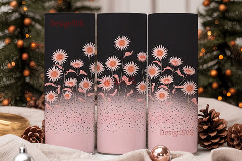 Pink Sunflower Seeds 20oz Tumbler Design Sublimation DesignSVG 