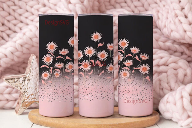 Pink Sunflower Seeds 20oz Tumbler Design Sublimation DesignSVG 