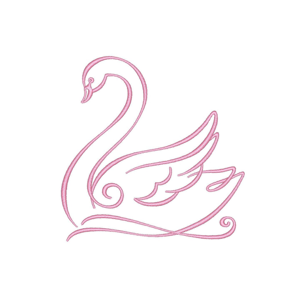 Pink Swan Line Art Machine Embroidery Design, 5 sizes, Instant download ...