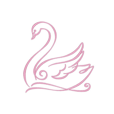 Pink Swan Line Art Machine Embroidery Design, 5 sizes, Instant download Embroidery/Applique DESIGNS Nino Nadaraia 