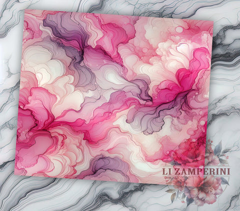 Pink Swirls Tumbler Wrap, Valentine's Day Pattern, Seamless Background PNG, Sublimation 20oz Tumbler, Love Theme Drinkware, Romantic Tumbler Design, Cute Valentine's Gift Sublimation Li Zamperini 