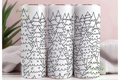Pink & Teal Christmas Trees 20oz Tumbler Sublimation PixelChick 
