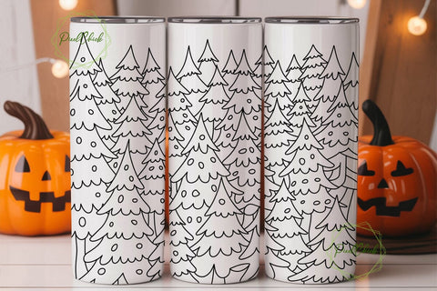 Pink & Teal Christmas Trees 20oz Tumbler Sublimation PixelChick 