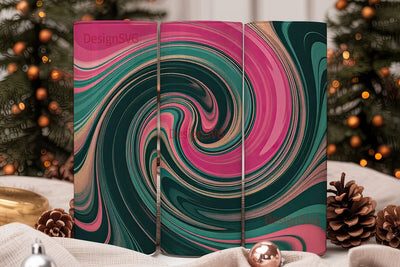 Pink Teal Gold Marble 20oz Tumbler Wrap Sublimation DesignSVG 