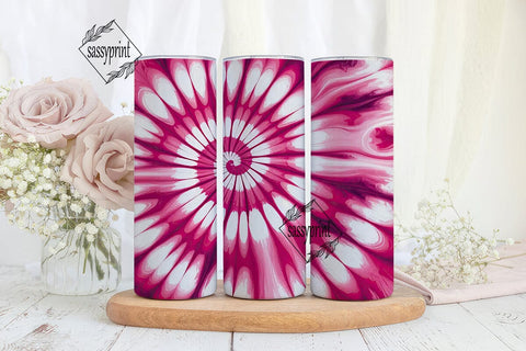 Pink Tie Dye Abstract 20oz Tumbler Wrap Sublimation sassyprint 