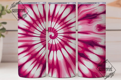 Pink Tie Dye Abstract 20oz Tumbler Wrap Sublimation sassyprint 