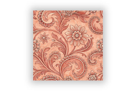 Pink Tooled Leather Embossed Cowboy, Seamless Digital Paper Bundle, Printable Scrapbook Paper, Western Floral Design Collection Digital Pattern FloridPrintables 