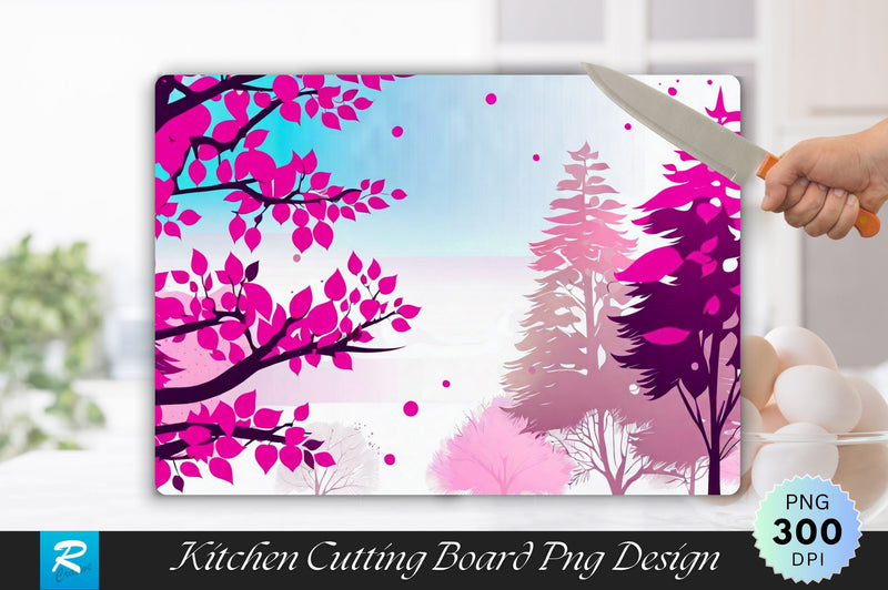 Pink Tree Cutting Board Sublimation Regulrcrative 