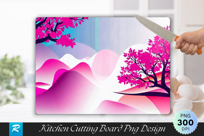 Pink Tree Cutting Board Sublimation Regulrcrative 