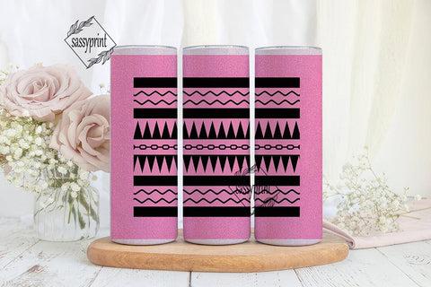 Pink Tribal Glitter 20oz Tumbler Sublimation sassyprint 