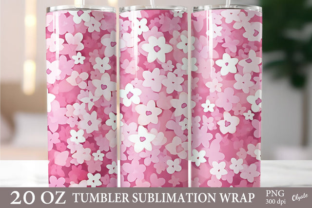 Pink Tumbler Sublimation. 20 OZ Skinny Tumbler PNG Sublimation Olga Terlyanskaya 