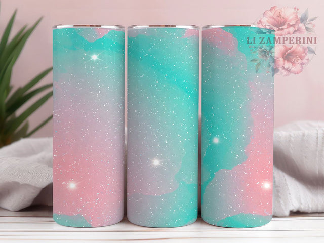 Pink Turquoise Ombre Glitter Tumbler, Turquoise Ombre Wrap, Sparkle Sublimation Design, Glam Glitter Cup, Shimmer Tumbler Wrap, Glitter Ombre Mug, Stylish Glitter Drinkware Sublimation Li Zamperini 