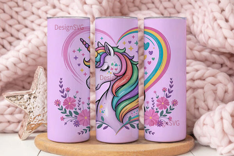 Pink Unicorn Dream 20oz Tumbler Wrap Sublimation DesignSVG 