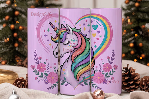 Pink Unicorn Dream 20oz Tumbler Wrap Sublimation DesignSVG 