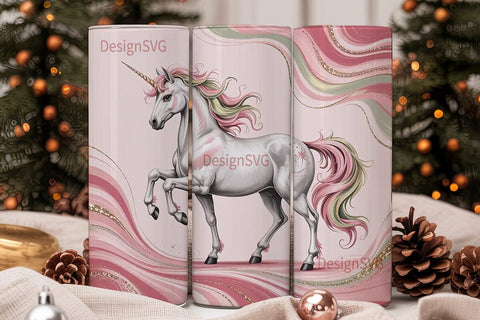 Pink Unicorn Tumbler Wrap Sublimation DesignSVG 