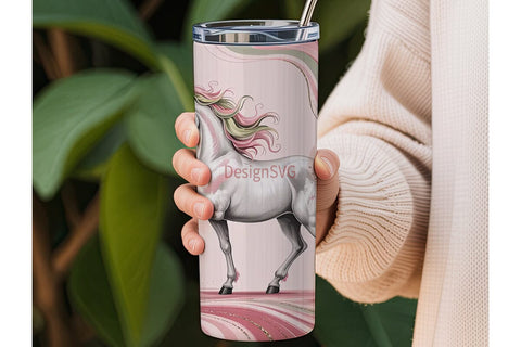 Pink Unicorn Tumbler Wrap Sublimation DesignSVG 