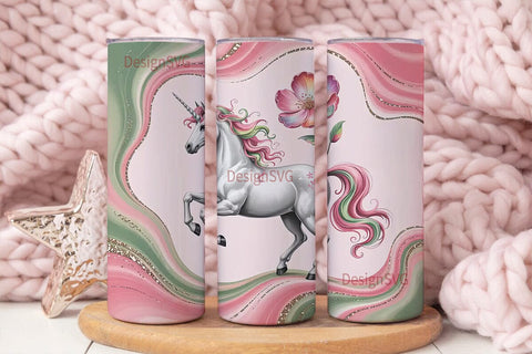Pink Unicorn Tumbler Wrap Sublimation DesignSVG 