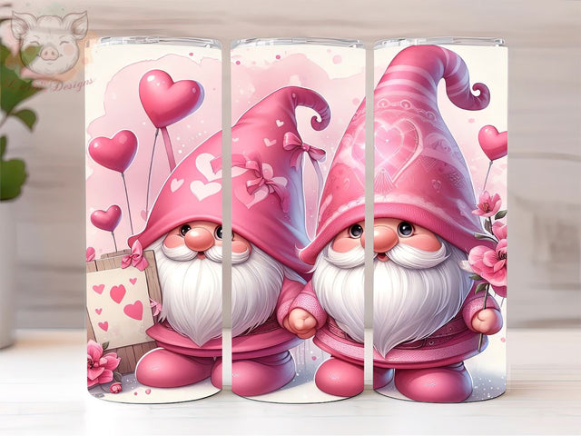 Pink Valentine Gnomes 20oz Tumbler Wrap, Gnomes PNG Downloads, 20oz Tumbler Png, Sublimation Design, Digital, Digital Download PNG Sublimation Lara' s Designs 