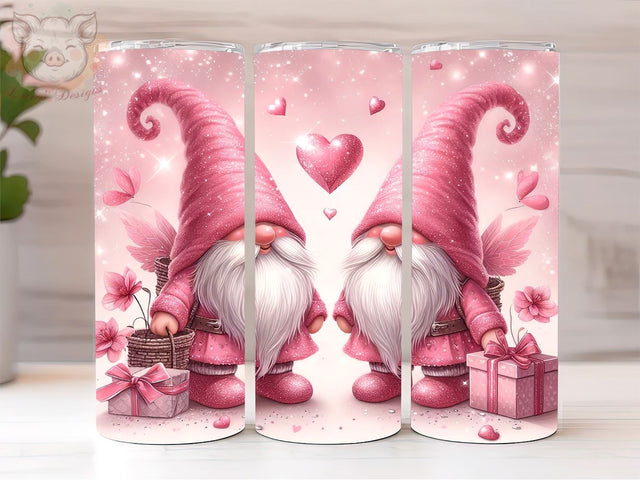 Pink Valentine Gnomes 20oz Tumbler Wrap, Gnomes PNG Downloads, 20oz Tumbler Png, Sublimation Design, Digital, Digital Download PNG Sublimation Lara' s Designs 
