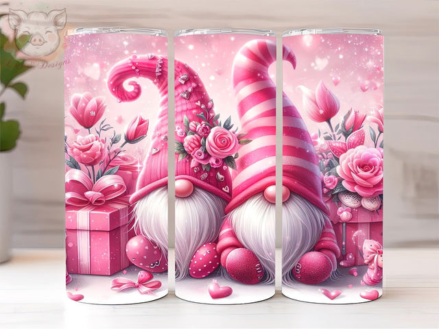 Pink Valentine Gnomes 20oz Tumbler Wrap, Gnomes PNG Downloads, 20oz Tumbler Png, Sublimation Design, Digital, Digital Download PNG Sublimation Lara' s Designs 