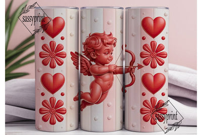 Pink Valentine Love Hearts Tumbler Wrap Sublimation sassyprint 