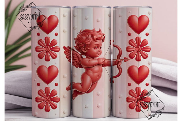 Pink Valentine Love Hearts Tumbler Wrap Sublimation sassyprint 