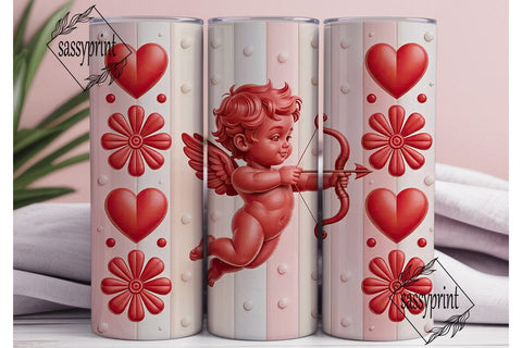 Pink Valentine Love Hearts Tumbler Wrap Sublimation sassyprint 