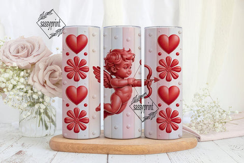 Pink Valentine Love Hearts Tumbler Wrap Sublimation sassyprint 