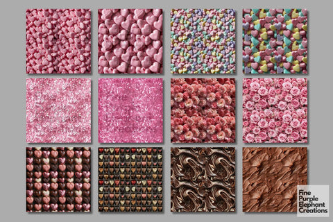 Pink Valentine Textures Digital Paper Digital Pattern Fine Purple Elephant Creations 